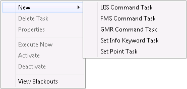 Tasks context menu